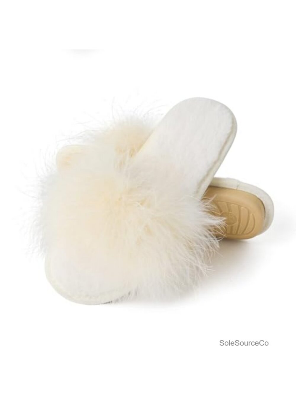 Faux Fur Open Toe Memory Foam Fuzzy House Slippers